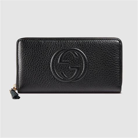 gucci wallet men's black soho pebbled leather 32114|black leather gucci wallet 2019.